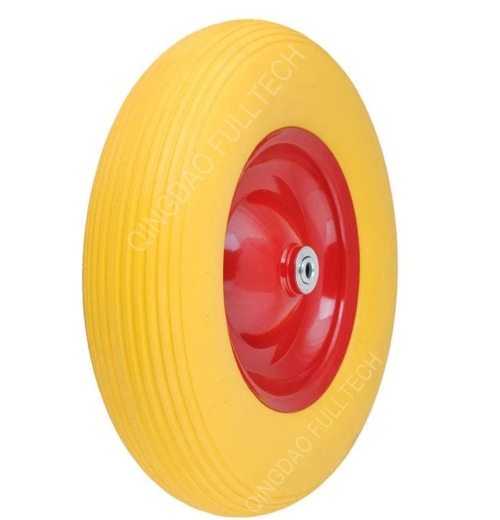 Full foaming 4.80/4.00-8 4.00-8 Flat Free Polyurethane PU Foam Filled Wheels for Wheelbarrow Poland Market