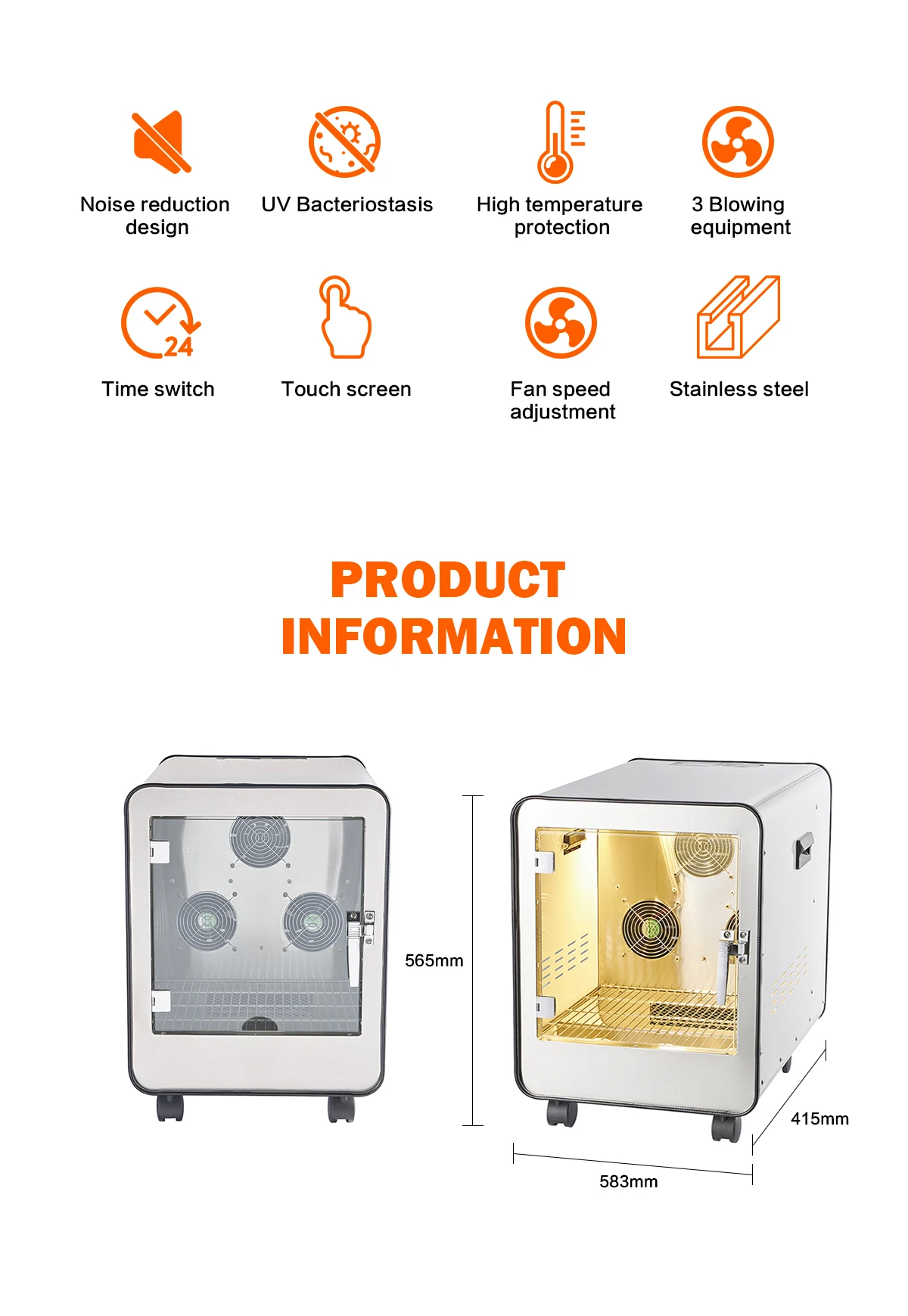 Dogs and cats dryer machine drying box Hot blowing equipment