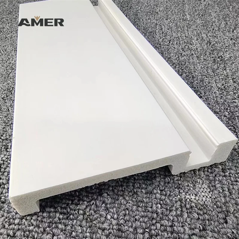 Amer Factory price Waterproof Plastic Polystyrene Skirting  Baseboard Flooring Decorative Moulding ps skirting