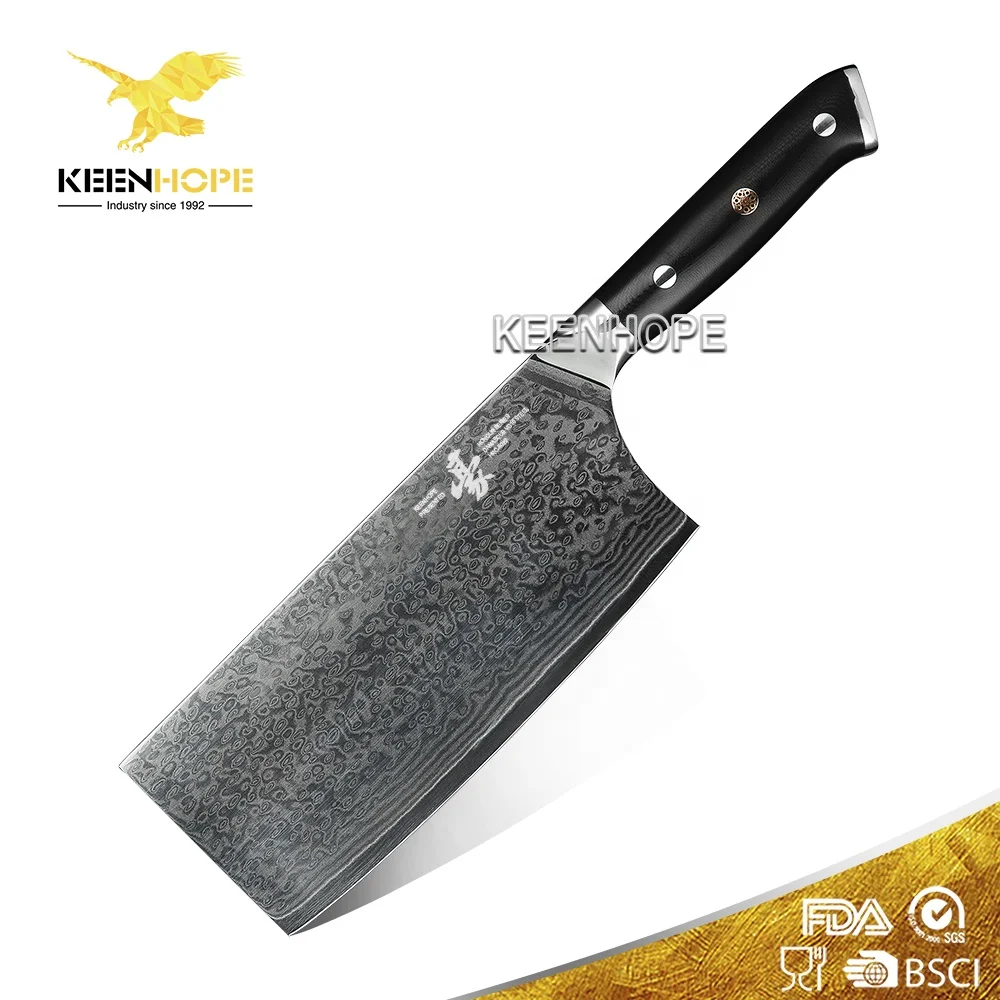 HEROISM- 67 Layers Damascus Steel With VG10 Core 7 Inch Chinese Cleaver