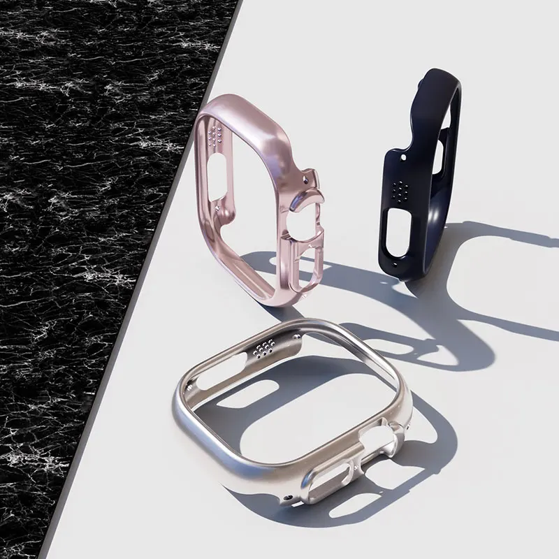 Luxury PC Case Sport Cover Full Screen Protector Tempered Glass Waterproof Watch Case for Apple iwatch Series 8 Ultra 49mm