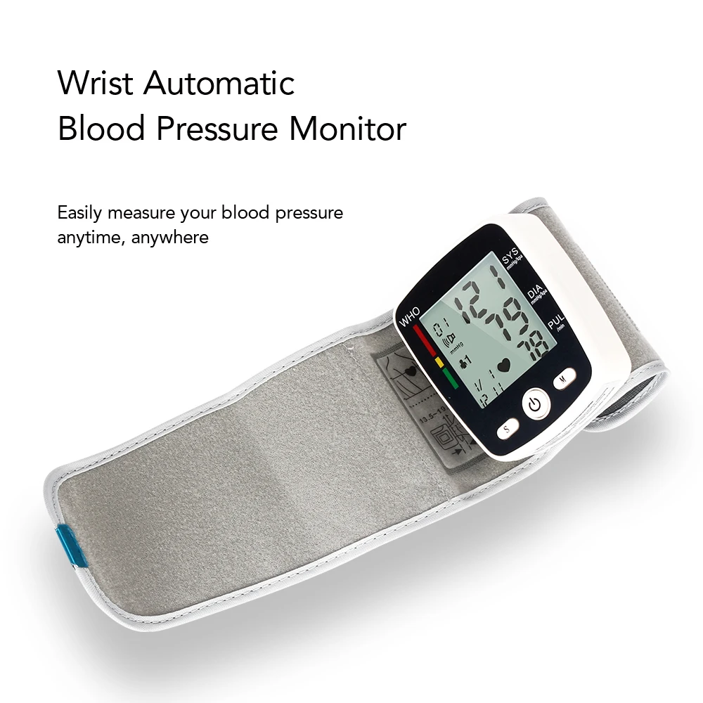 High-Quanlity Wrist BP Monitor Sphygmomanometer Electronic Wrist Blood Pressure Monitor Wrist Tensiometer Rechargeable