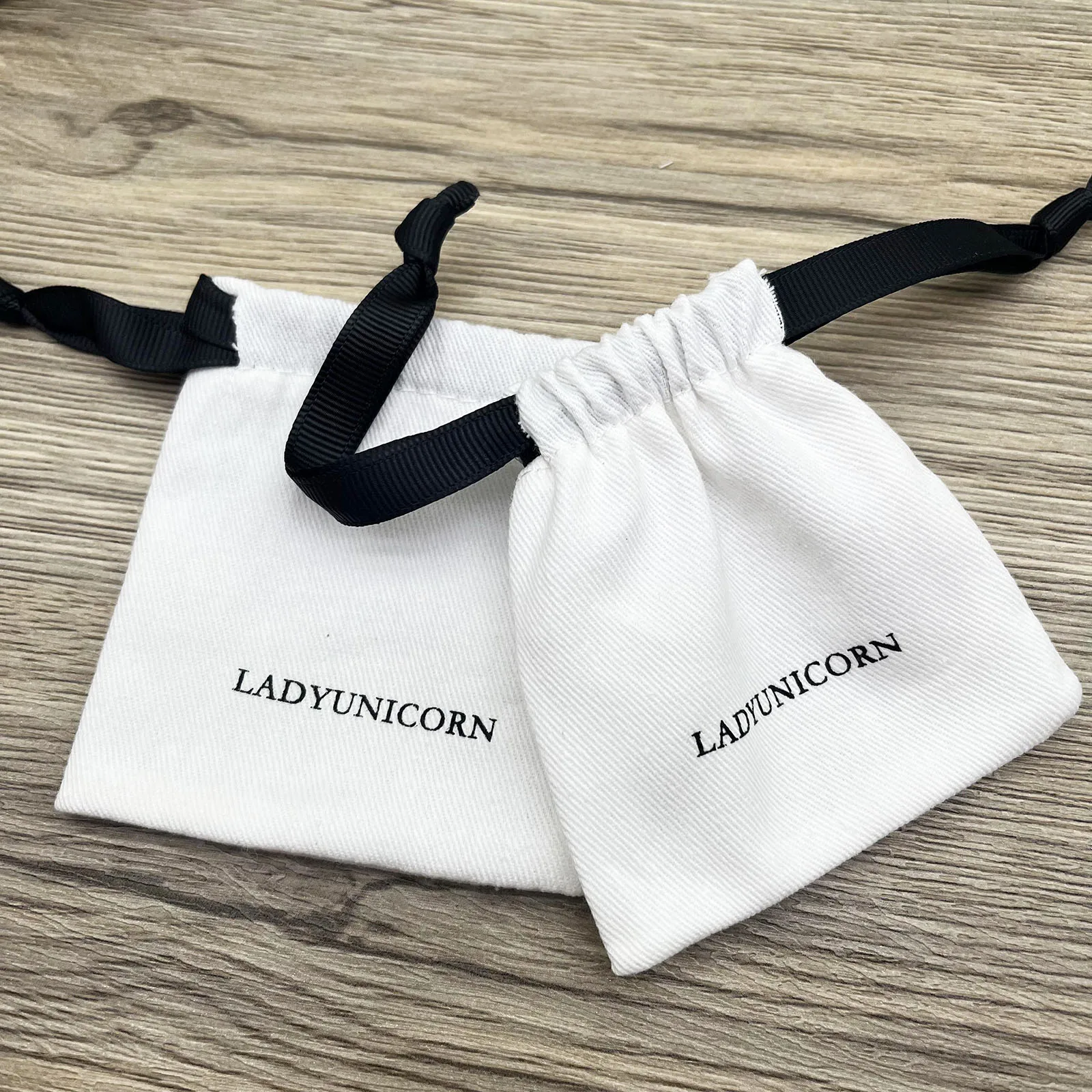 Wholesale Grosgrain Ribbon  Canvas Cotton Gift Packaging Pouch Twill Cotton Pouch with Logo