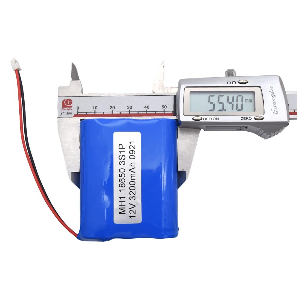 12V 3.2Ah 18650 Li Ion OEM GEB Deep Cycle 3S1P 11.1V 3200mAh 5C High Discharge Rechargeable Battery Pack With PCM for 12v Robots