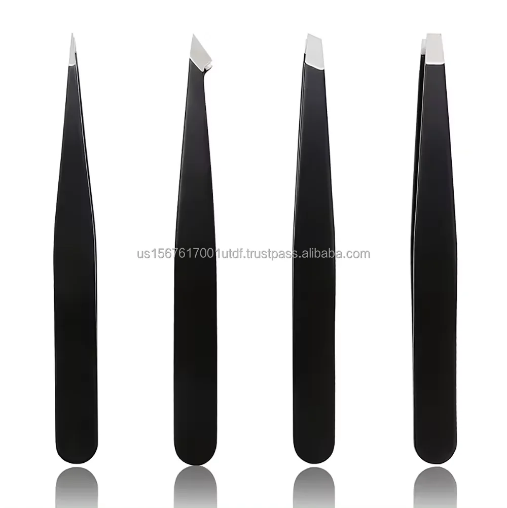 Custom logo  Steel Shape Tool Lady Stainless Eyebrow Face Nose Hair Clip Tweezer Remover