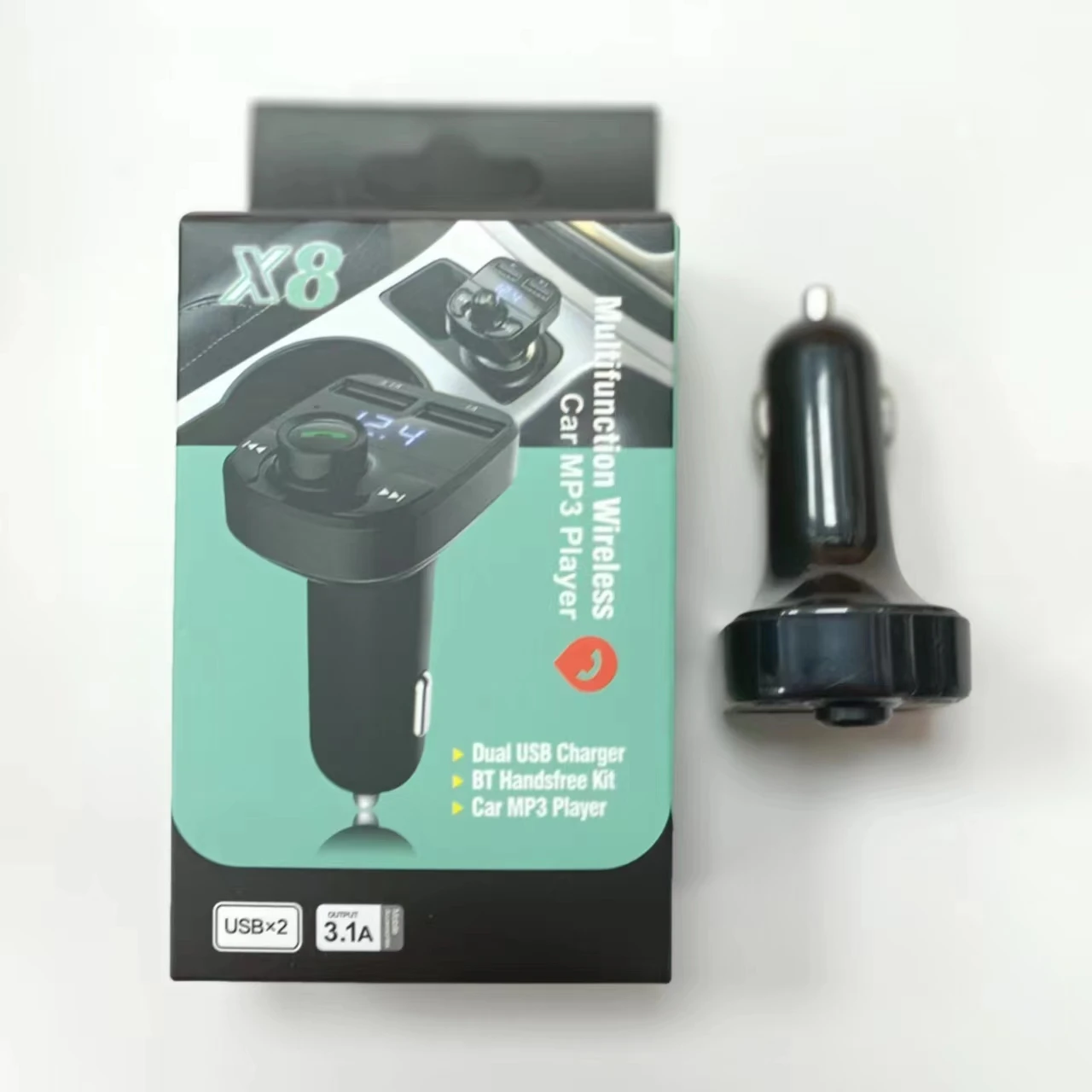 USB car charging transmitter X8 hands-free call multifunctional wireless car MP3 player