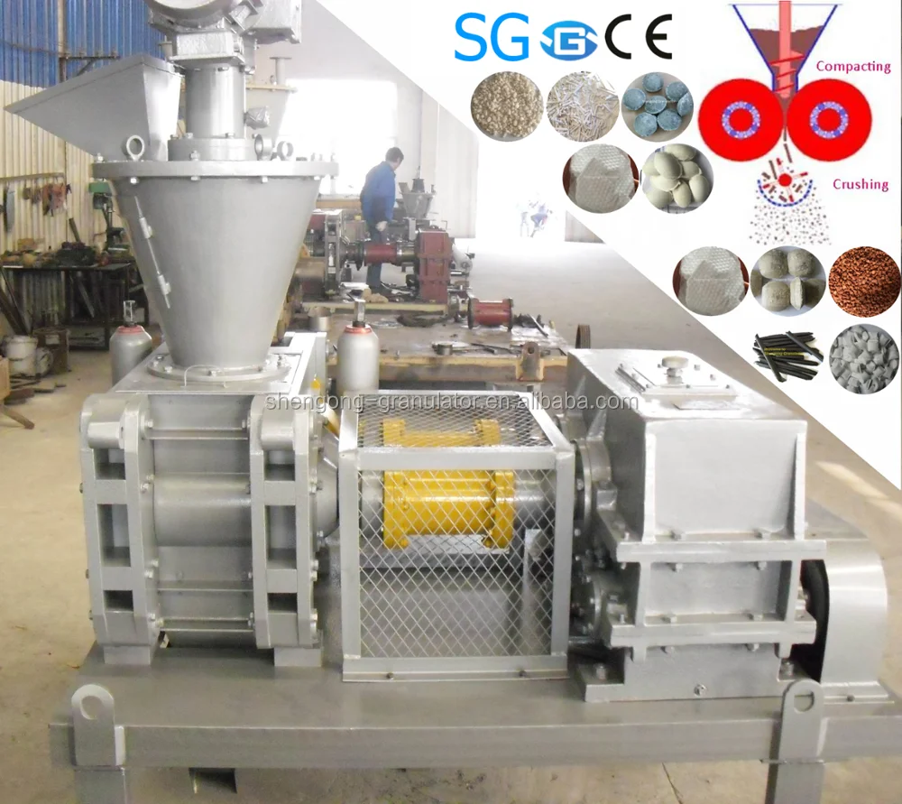 Auger feeding double roller hydraulic compacting elliptical product making machine from powder elliptical machine