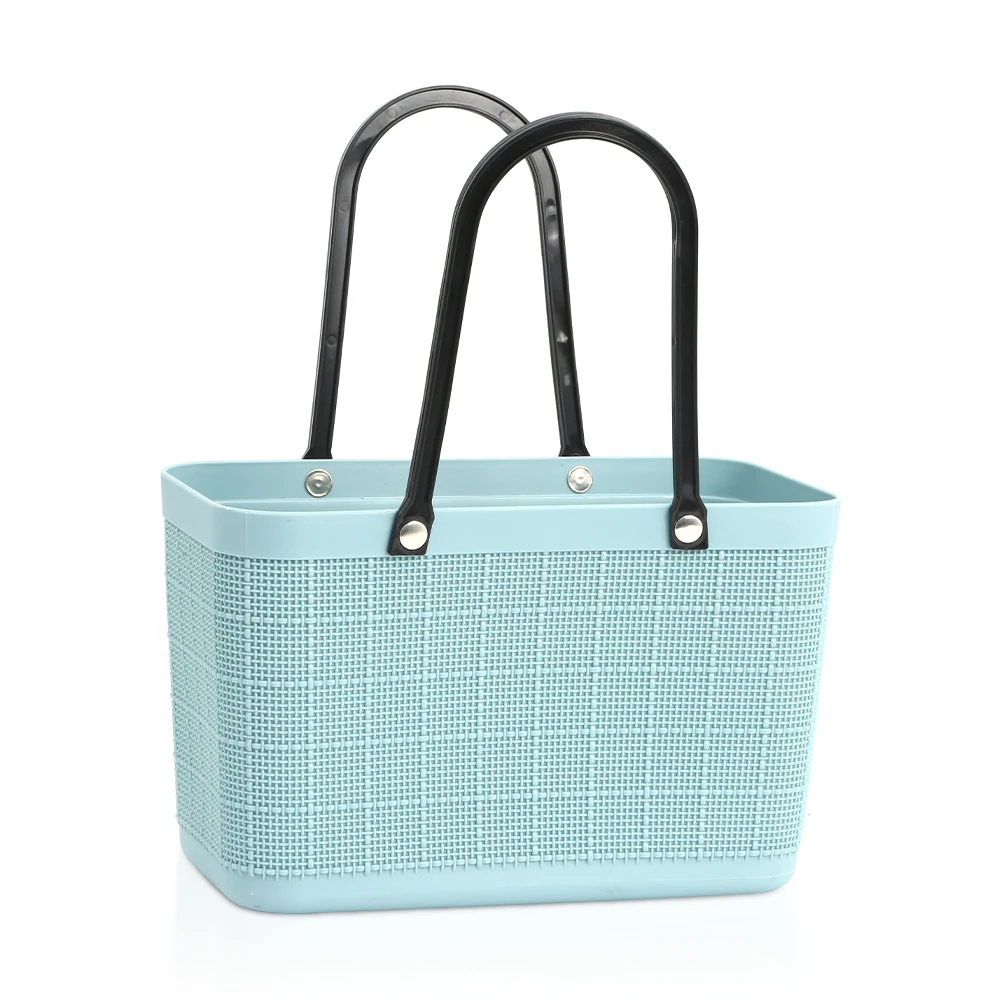 
Cheap colorful plastic picnic storage baskets with handles 