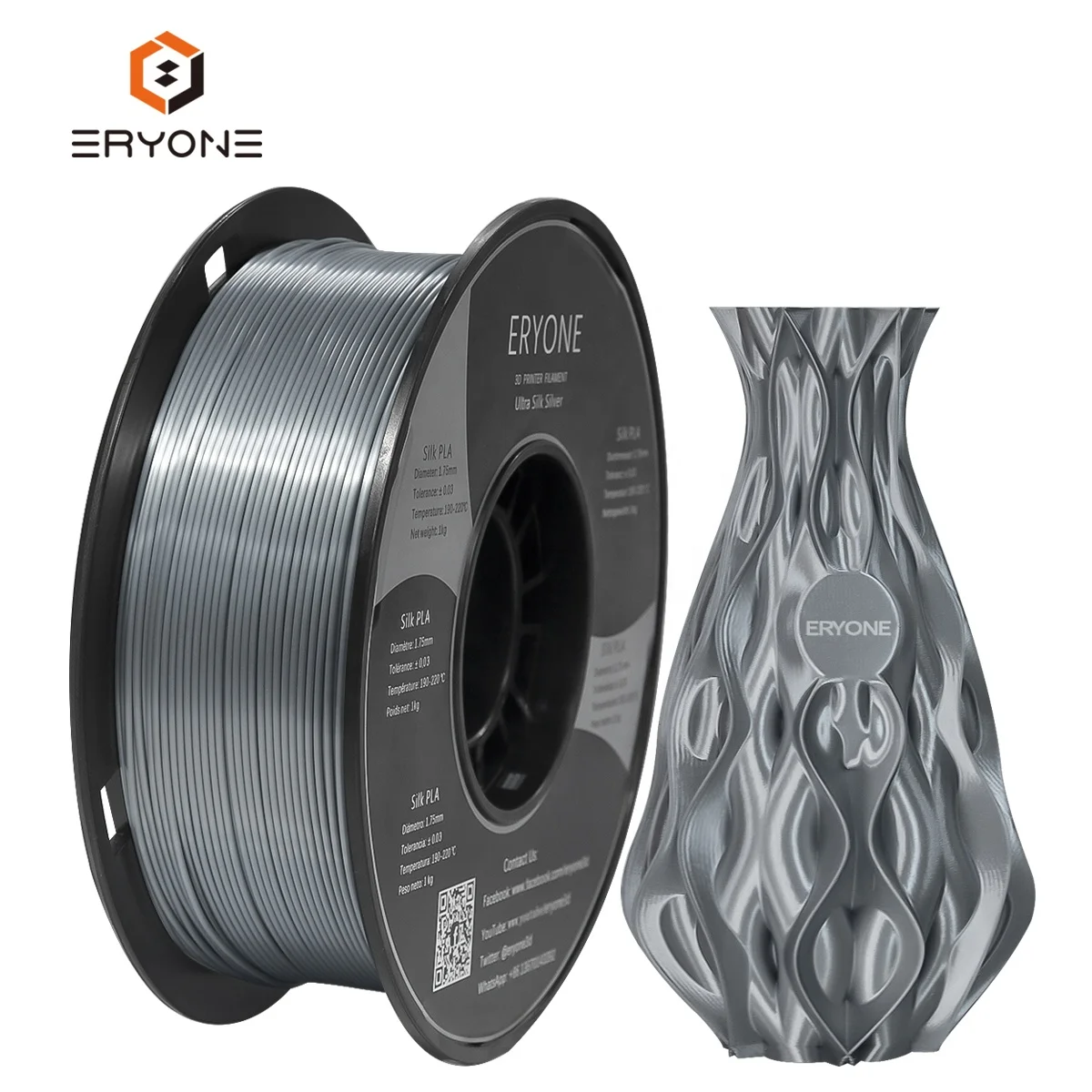 ERYONE pla 3d silk silver printer filament pla filament recycle pla filament silk