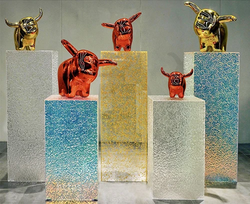 Clothing store acrylic window booth acrylic high and low water level transparent acrylic display