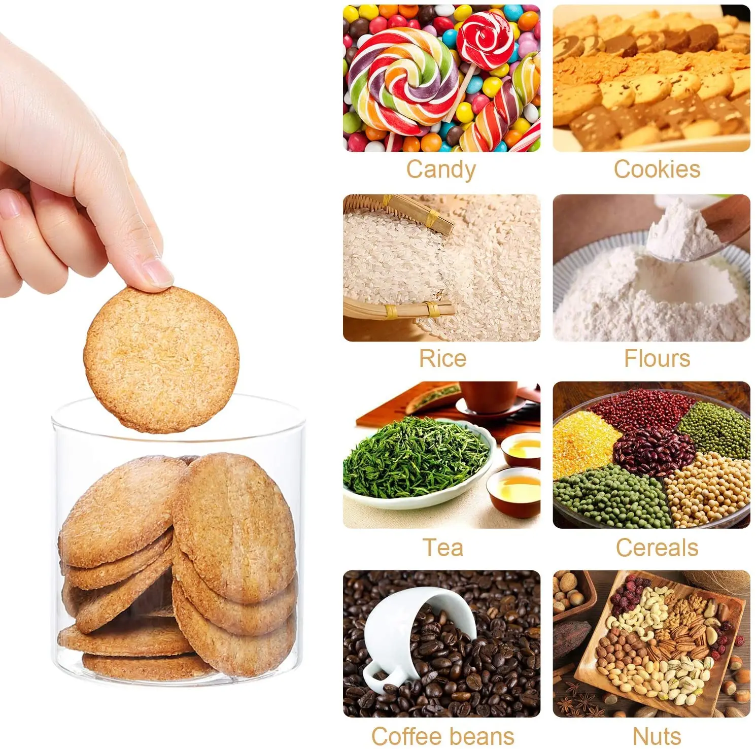 IKOO 18 6 OZ 4 упаковки стеклянных банок с герметичными бамбуковыми крышками стеклянные кухонные банки прозрачный контейнер для хранения пищевых продуктов сухих товаров