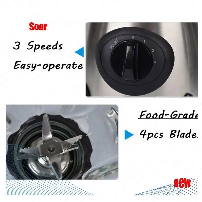 SOAR Smart Home Juicer Meat Grinders 2-In-1 Glass Of Blender Machine With 1.5L Cup