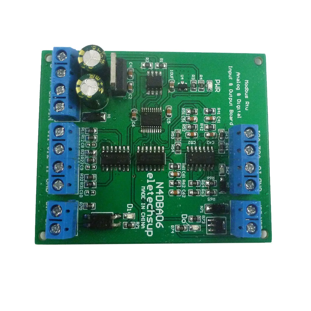 N4DBA06 8-channel analog digital IO module RS485 Modbus rtu protocol ADC DAC
