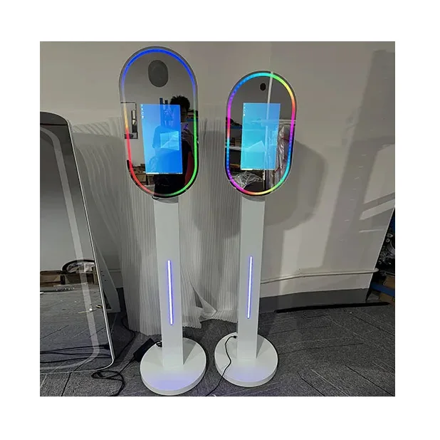 Dropshipping Custom Free Logo Oval Mirror Photo Booth Replacement Part Mirror Photo Booth Touch Screen