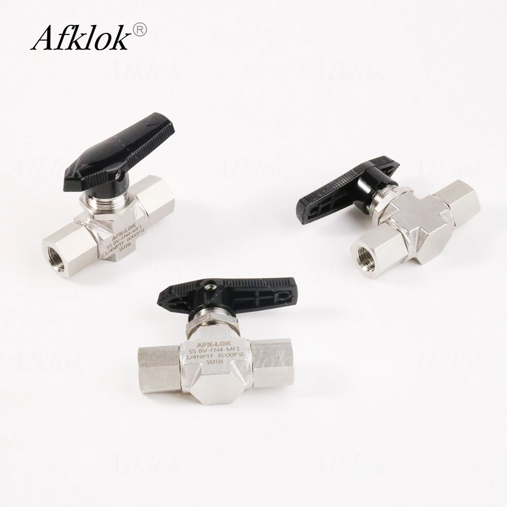 6000psi 1/4in Female Thread NPT Stainless Steel 316L High Pressure Ball Valve for Air Nitrogen Oxygen Carbon Dioxide Natural Gas