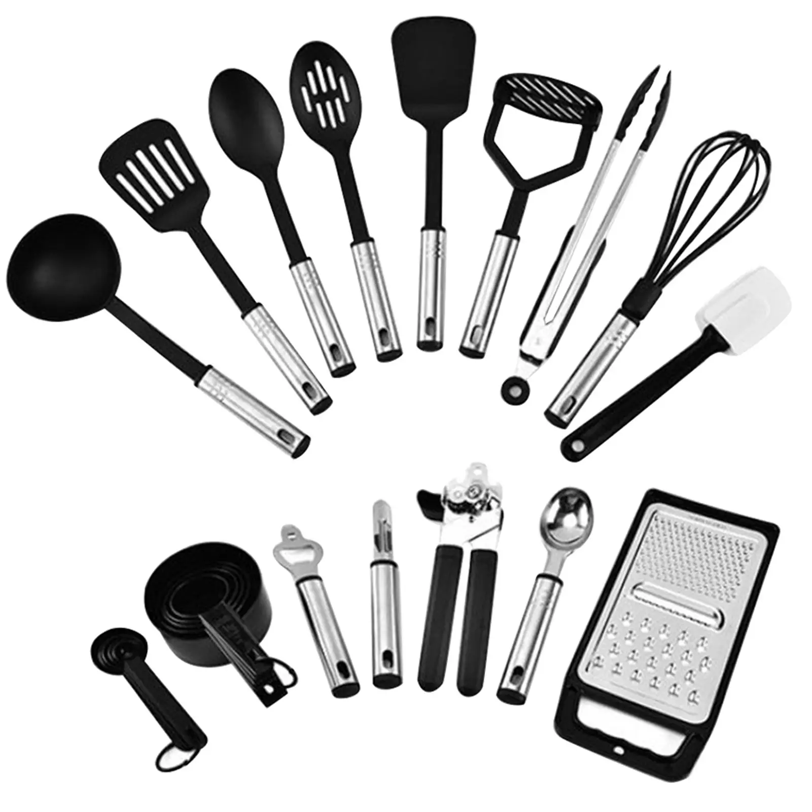 25Pcs Silicone Cooking Utensils Non Stick Cookware Set Kitchen Utensils with Spatula Opener Measuring Spoon Set