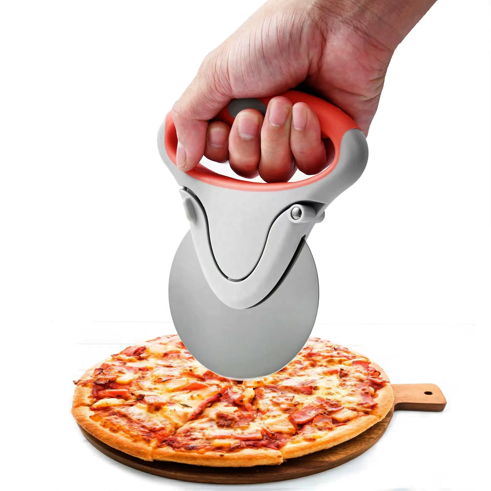 Kitchen Accessories Round Blade Pizza Tools Dough Pie Cookie Rolling Stainless Steel Slicer Rocker Wheel Pizza Cutter