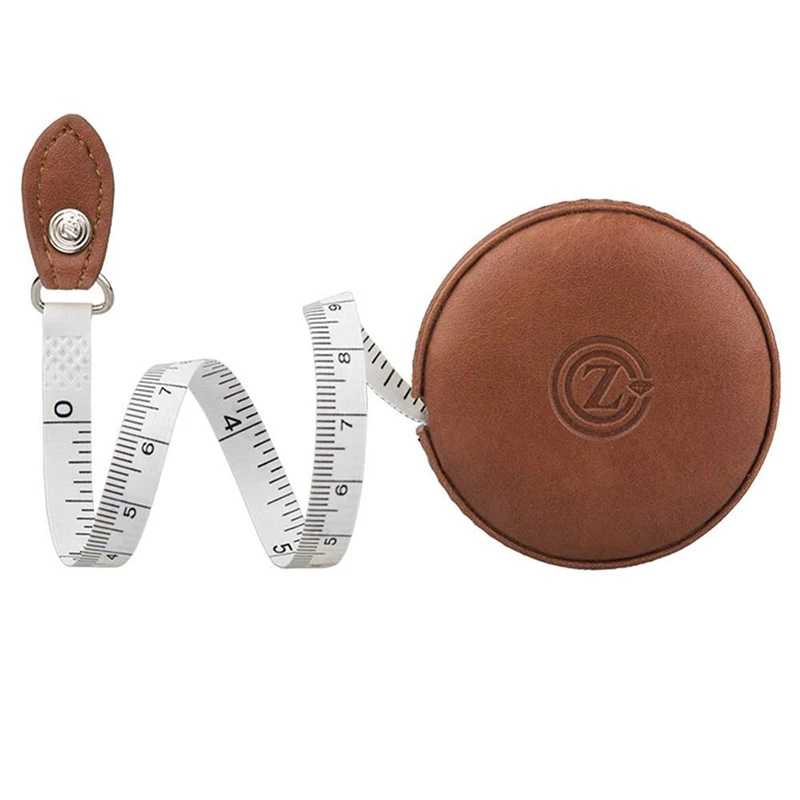 Embossed Tape Measure Retractable for Sewing Portable Custom logo Pu Leather Measuring Tapeline