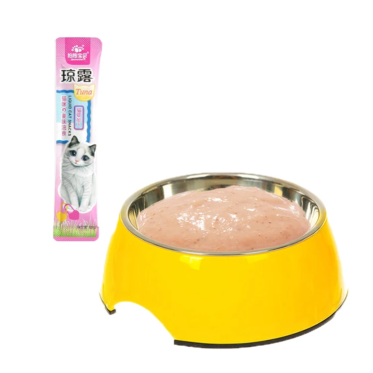 OEM 10g/p Tuna Flavor Add Catnip Cat Treats  Wet Cat Food  Bulk Wet Cat Food Pet Food