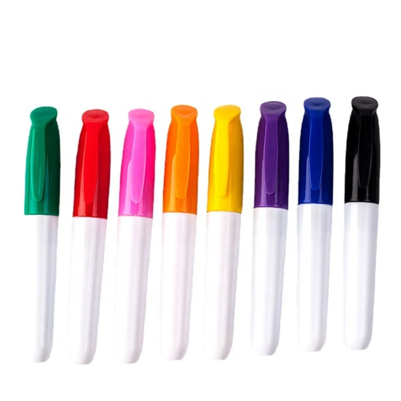 Low Odor 6 8 12 Pack Black 88mm Short Blackboard Whiteboard Marker Pen Set School Office Supplier