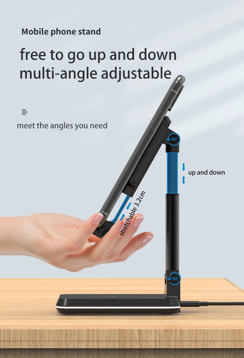 
10W Desk Phone Holder Charger, Support Earphone and Mobile Phone With Wireless Charger Function, Phones Accessories 2021 