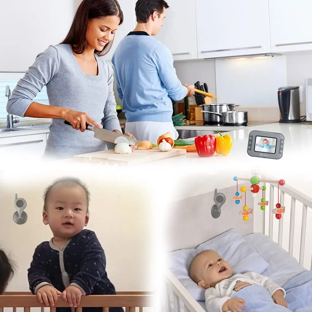 2,4 дюймов Two Way Talk видео радионяня с камерой и аудио двумя камерами, ночное виденье, контроль температуры, монитор для ребенка