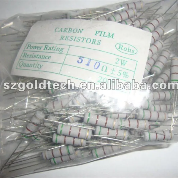 good price 510R 2W metal film color code resistor