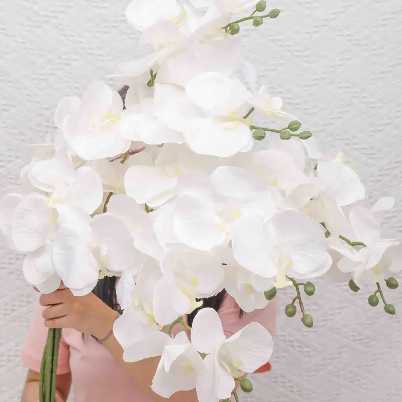 High quality 10 heads 105cm length 8 colors flowers artificial home orchid pot decoration wholesale