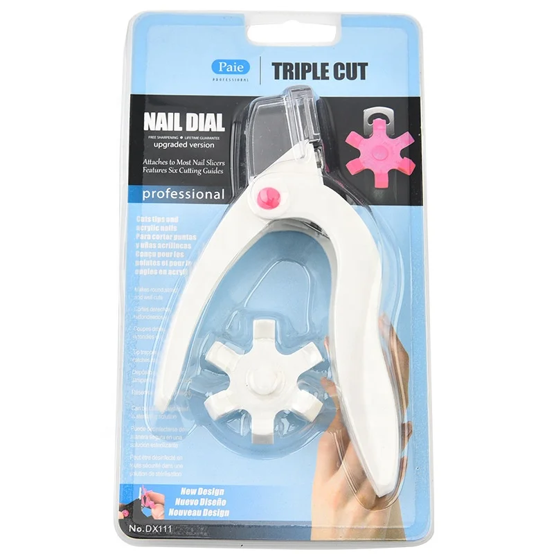 Stainless steel Manicure scissors triple cut nail dial clipper nails edge cutter for acrylic false nails