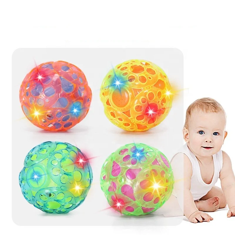 Kaili musical baby ball toy early educational jumping balls battery operated colorful lighting baby ball
