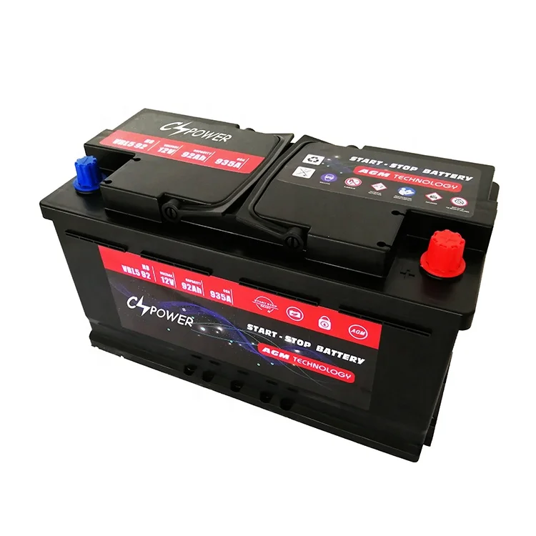 CSPOWER Sealed Rechargeable 92ah 12v Car Engine Starting Lead Acid Dry AGM Start-stop Battery