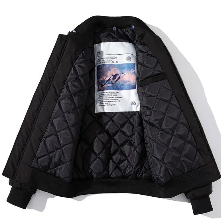 Detachable hood racer motorcycle windbreaker golf racer varsity versatile mens winter flight bomber jacket