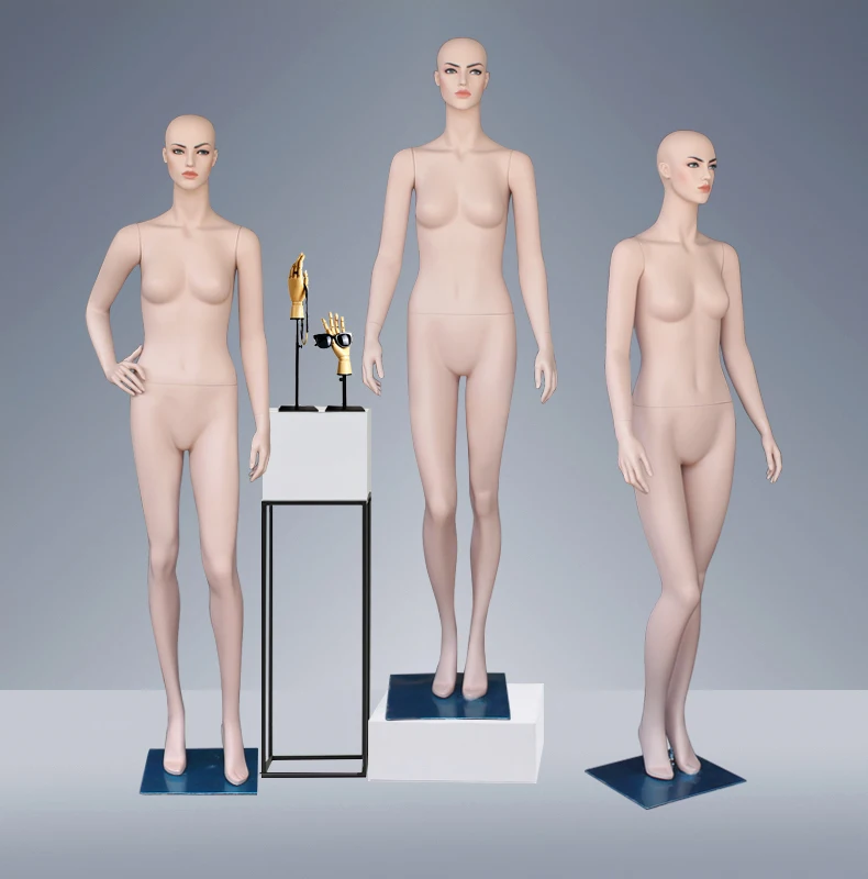 Mannequins Full-body Female Body Mannequin Full with Arms Realistic Display Head Turns Form Glossy Fiberglass Hips