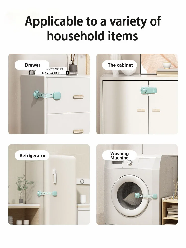 Custom-made high-quality child safety lock drawer safety buckle anti-treasure grip door latch lock