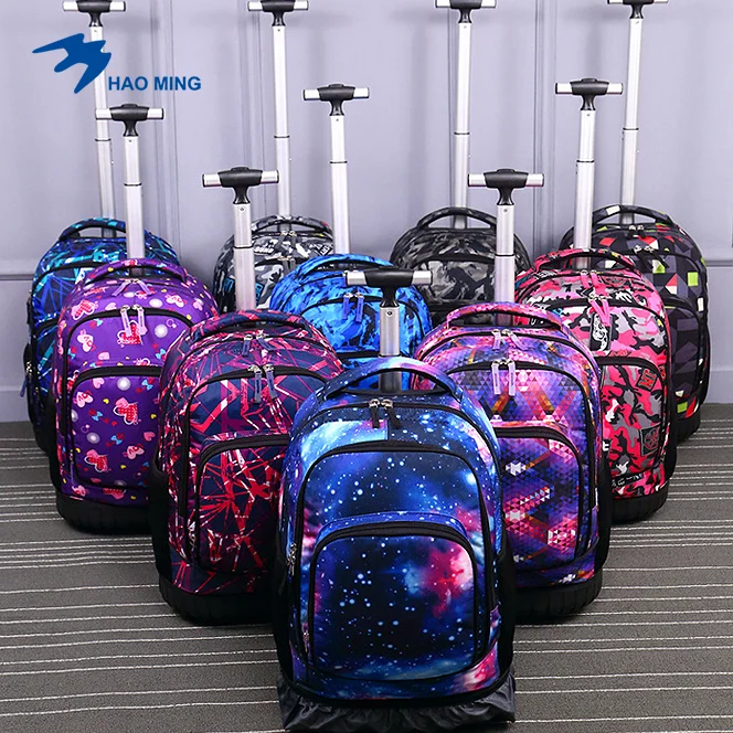 2022 Trolley Case High-capacity Waterproof School Kids Travel Trolley Bag Roller Wheeled Backpack Trolley School Bags For Kids