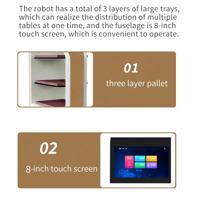 Auto Navigation Delivery Robot Smart AI Deliver Robot Waiter  Automatic Guiding Food Delivery Robot