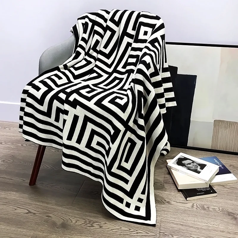 Black and White blanket sofa cover new born baby soft blanket