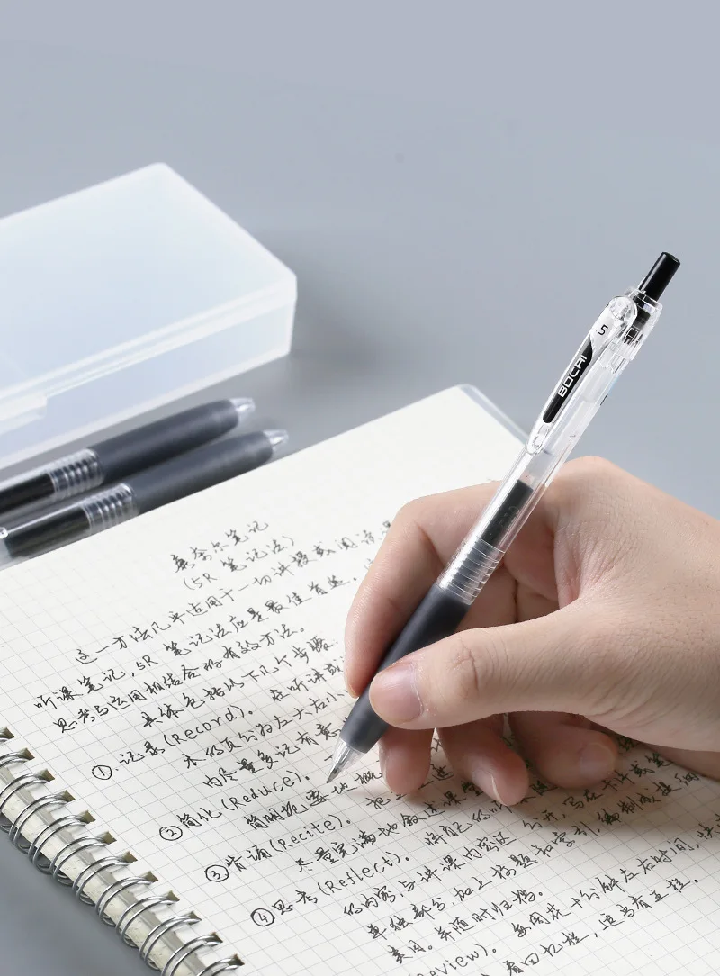 Student test Press pen Quick dry Signature pen Black Water-based 0.5 Press Gel pen