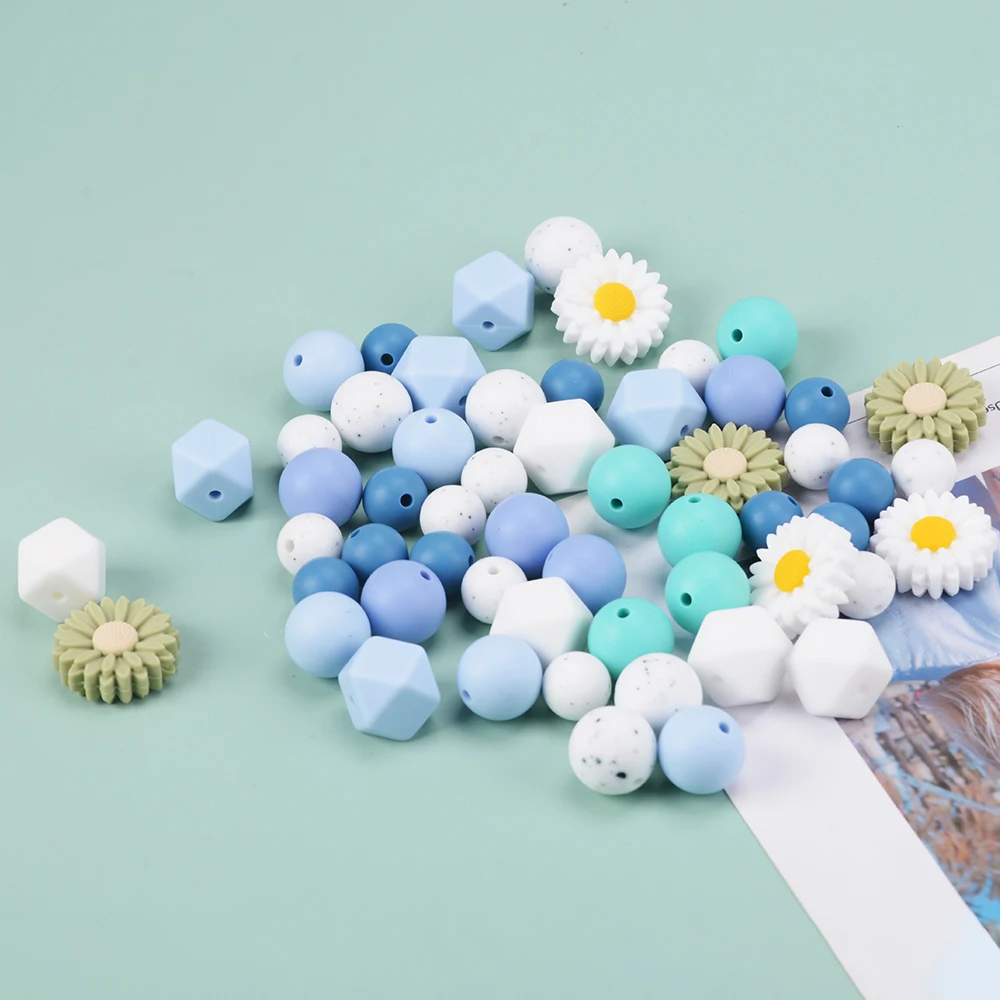 Wholesale Food Grade Silicone Beads for Pacifier Baby Chewable BPA Free Silicone Baby Teething  Beads