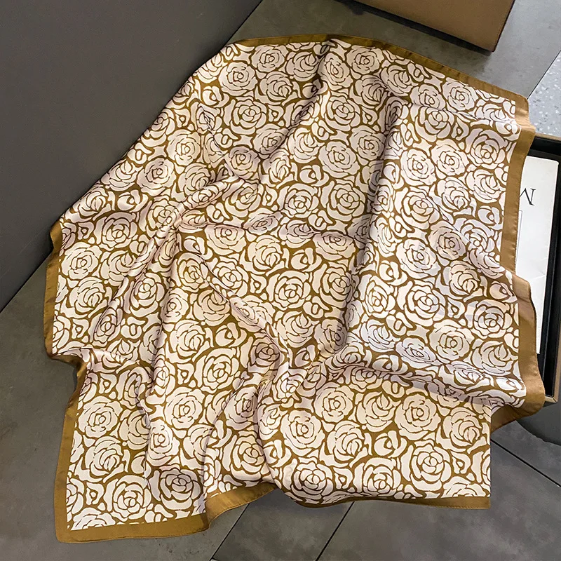 High Quality Printed Soft Handkerchiefs tie bag Twill 70*70 square thin light silk Scarf