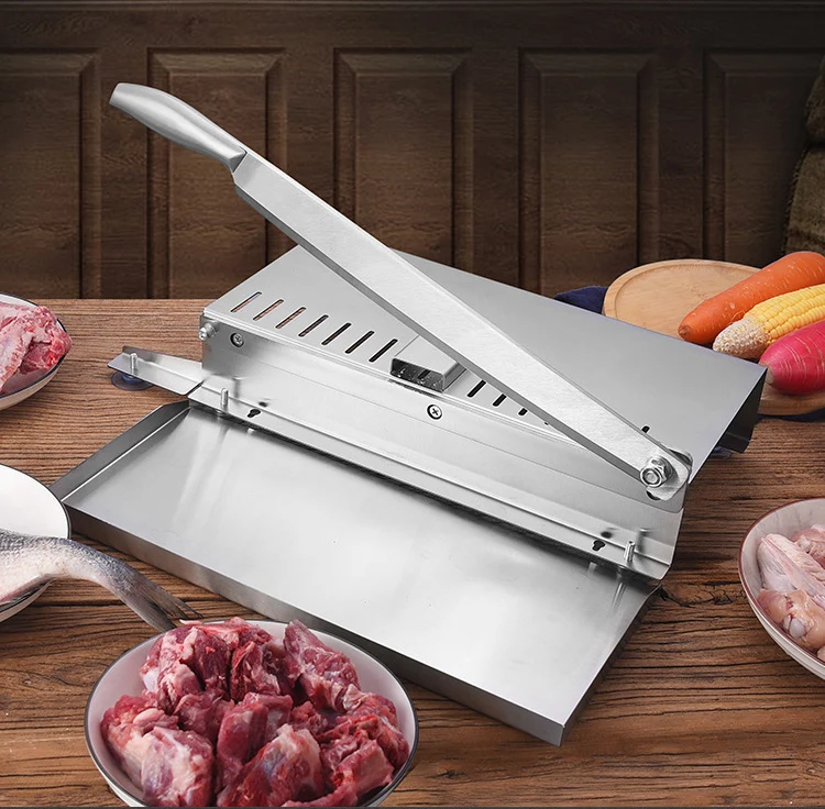 Hot sale guillotine chop ribs chicken, duck, fish bone cutting machine stainless steel manual lamb meat cutting machine