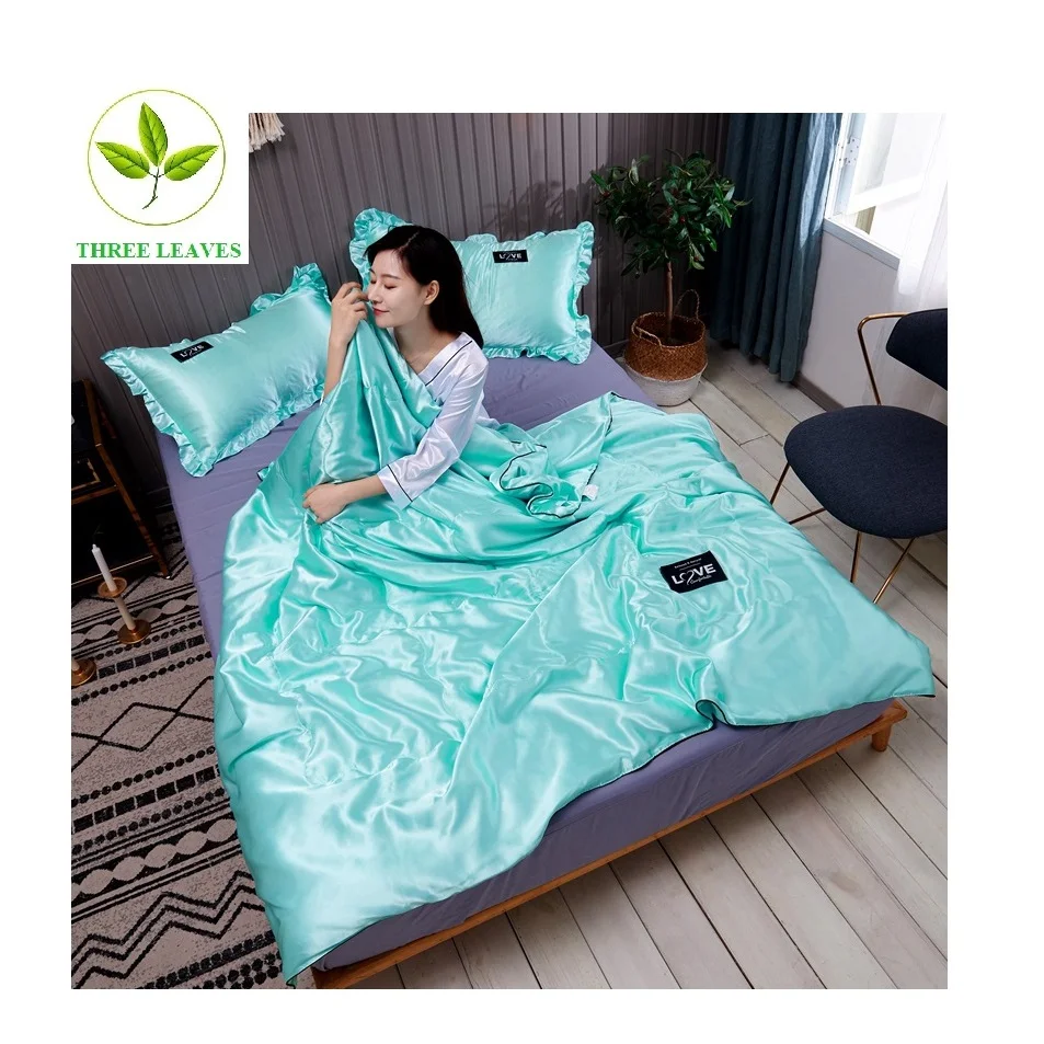Summer Air Conditioning Quilt Throws Blanket Washable Silk Cozy Bedding Twin Queen Size
