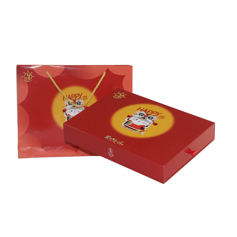 
Manufacture blanket box drawer slide grey board package gift box with paper bag 