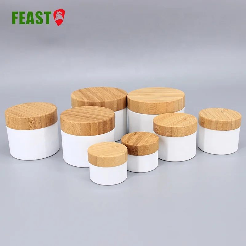 Suitable  Bamboo Cosmetic Jar Bottle Body Plastic  Round Cosmetic Jars 5 grams  15/30/50gl