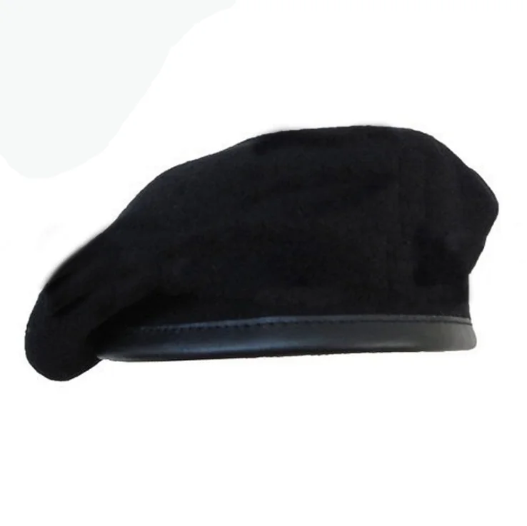 HBH03  Black wool acrylic beret custom made stock promotion cheap price fast delivery adjustable size