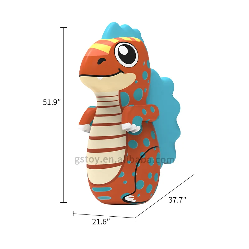 Eco PVC indoor children inflatable standing boxing bag kids dinosaur toys inflatable punching bag