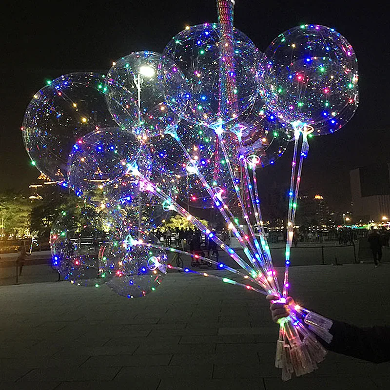 Wholesale A variety of styles Bobo Balloon LED Glow Battery case Remote Control  Party holiday decoration