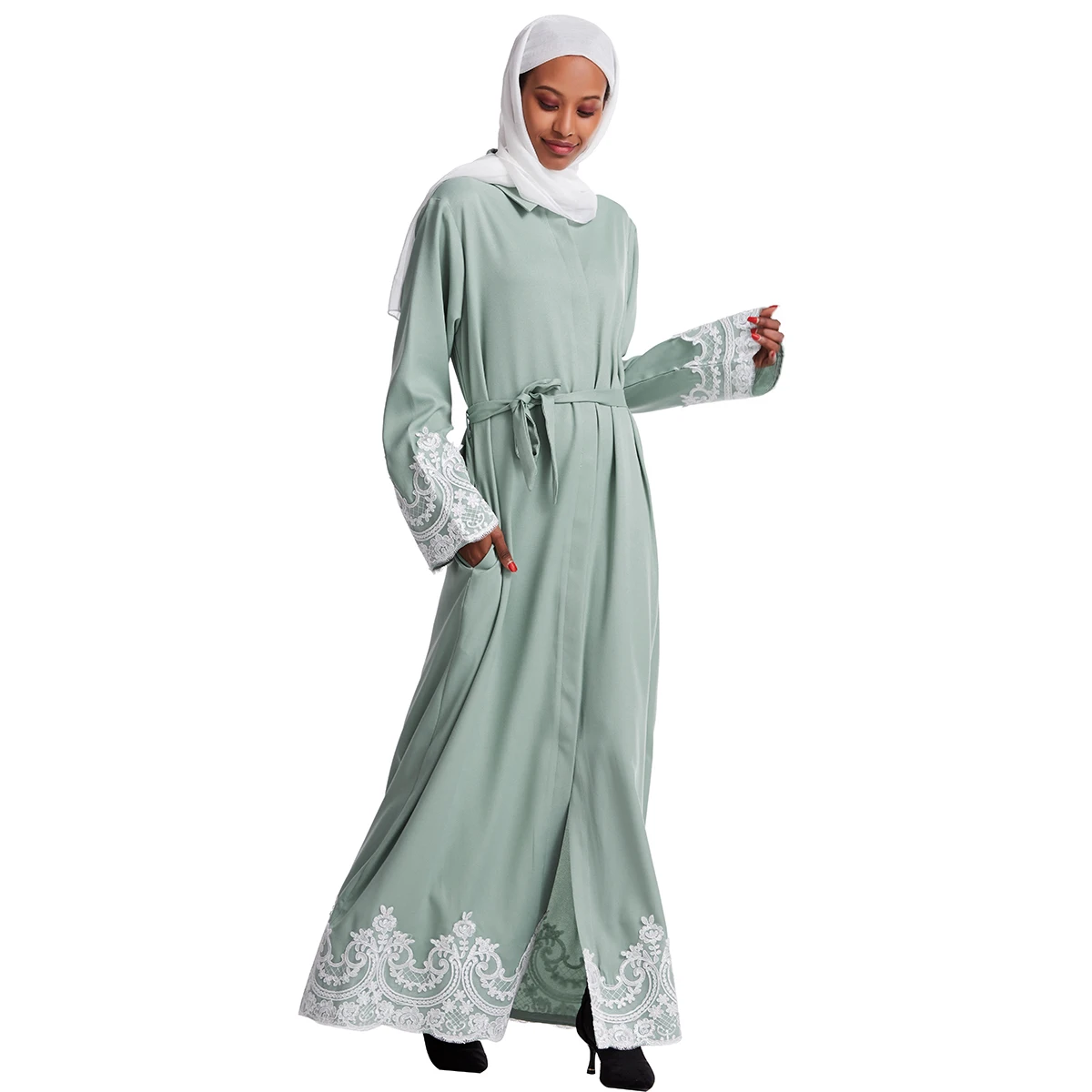 Wholesale Daffah White Color Long Sleeve Jubbah Qamis Islamic Clothing Saudi Arabic Robe Thobe Thoub Dishdasha Dress Jalabiya