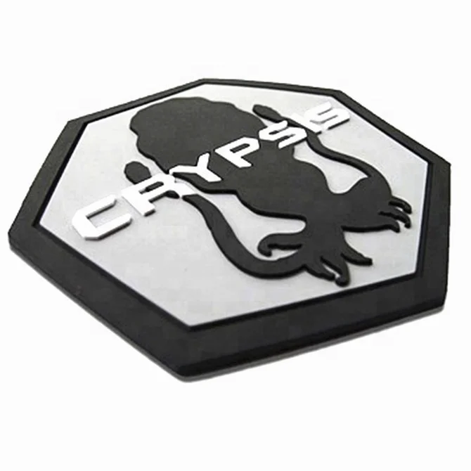 Factory emboss logo rubber clothing patches / Custom 3D PVC bag labels