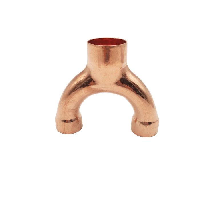 High quality Air conditioner parts copper Tube Tee pipe fittings Chinese supplier directly supply Copper fittings